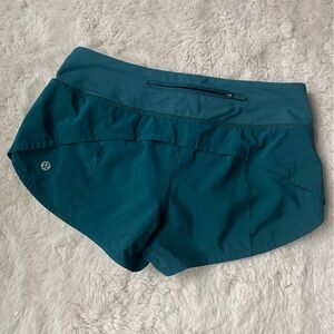 Lululemon Athletica Teal Green Speed Up Low-rise 2.5 inch Shorts Women’s 4
